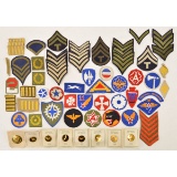 Lot of USA Army Patches Rank Insignia