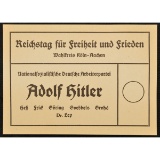 German WWII 1933 Adolf Hitler Voting Ballot