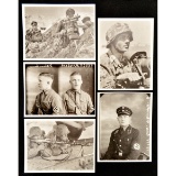 Lot of 5 German WWII Waffen SS Soldier Post Cards