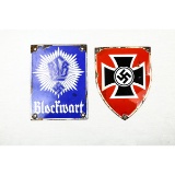 Lot of 2 WWII German Metal Signs