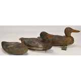 Lot of 3 Wooden Duck Decoys Hand Made