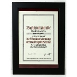 WWII Framed German Award Document