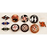 Lot of 10 German WWII Enameled Party Lapel Badges