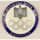 German WWII Silver 1936 Berlin Summer Olympics Pin