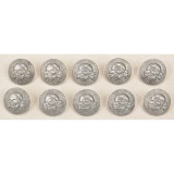 Lot of 10 German WWII Waffen SS Skull Buttons