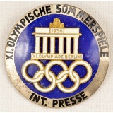 German WWII 1936 Berlin Olympics Intl Press Badge