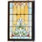 Antique Stain Leaded Glass Wood Frame Window