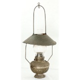 Antique Country Store Hanging Brass Oil Lamp
