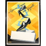 Large 1950s Famous French Shoe Poster, Framed