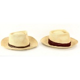 Lot of 2 Stetson Panama Hats w/Hat Box