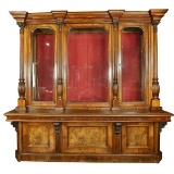 Victorian Mahogany BurledWalnut Breakfront Cabinet