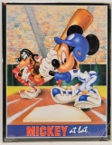 Vintage Mickey At Bat Poster Unframed