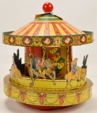 Antique Toy Cardboard/Litho Plastic NOS Carousel