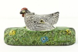 J & E Stevens Co Hen and Chick CI Mechanical Bank