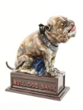 J & E Stevens Bull Dog CI Mechanical Bank