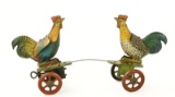 Early German Wind Up Fighting Roosters