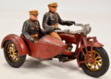 Hubley Cast Iron Indian Motorcycle w/Side Car