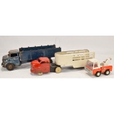 Lot of 3 Vintage Metal Toy Trucks