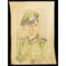 Hand Drawn Nazi Period Picture of German NCO