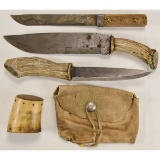 Lot of 3 Mountain Man Knives and Accessories