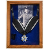 German WWI Reproduction Blue Max In Shadow Box