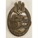 German WWII Bronze Panzer Tanker Badge