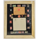 Picture Frame with 22 Hitler Stamps
