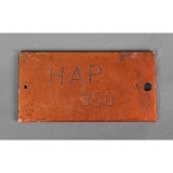 WWII German Equipment Plate