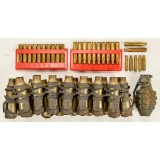 Lot of Rifle Brass, Aircraft Ammo Belt and More