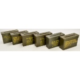 Lot of 6 Ammo Box Cans