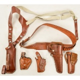 Lot of Leather Holsters and Cartridge Belt