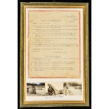 WWII Framed French/German Letter w/ Pictures