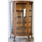 Round Glass and Wood China Cabinet