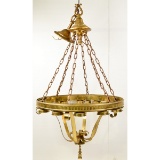 Large Brass Bank Style Chandelier