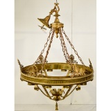 Large Brass Bank Style Chandelier