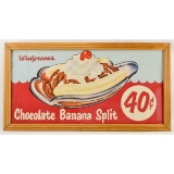 Large Framed Walgreen's Banana Split Sign