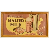 Large Framed Walgreen's Malted Milk Sign