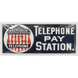 Metal Enameled Independence Telephone Sign