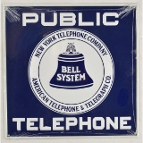 Metal Enameled Public Telephone Sign