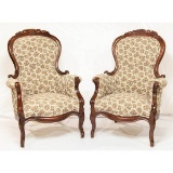 2 Matching Victorian Style Arm Chairs