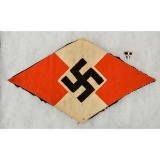 WWII German Hitler Youth BDM Flag Fragment and Pin