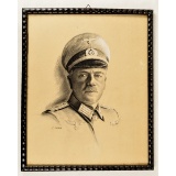 WWII German Pencil Artwork of Army General