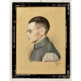 WWII German Pastel Painting Hitler Youth Band