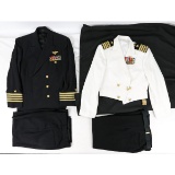 Lot of 2 US Navy Captain Uniforms