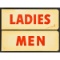 Matched Set 1940s/1950s Flanged Restroom Signs