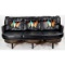 Whiskey Barrel Black Leather Couch
