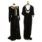 Two 1930's Black Velvet Formal Dresses