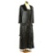 1920's Silk Satin Black Beaded Gown
