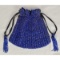 Blue Beaded Purse with Cord Closure