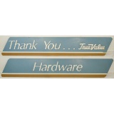 Original 2-Piece TrueValue Hardware Thank You Sign